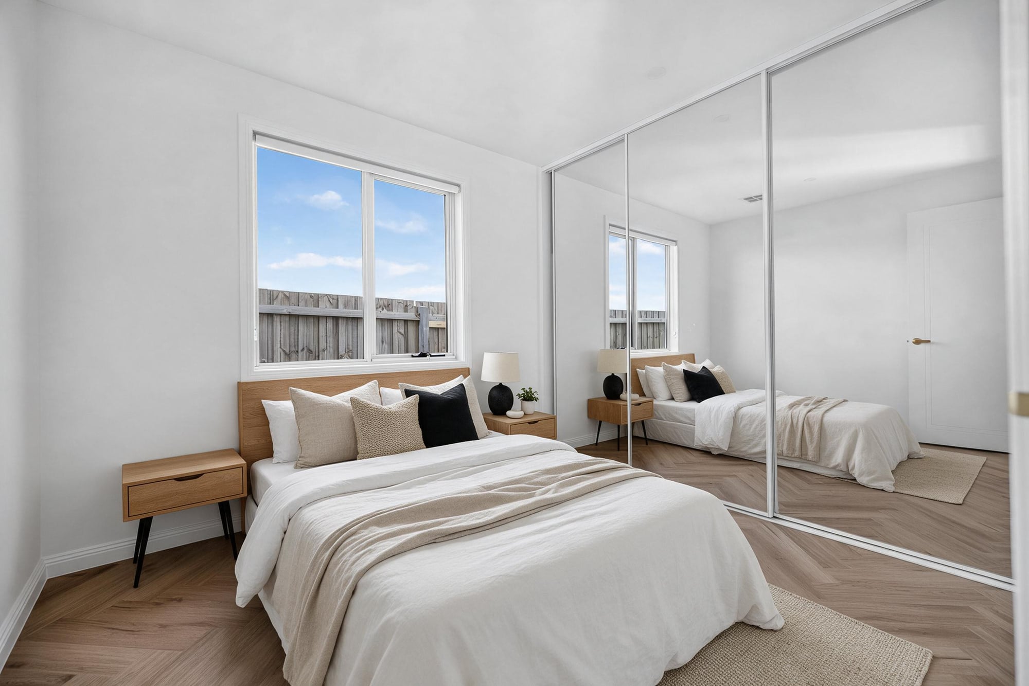 Third bedroom, before and after virtual staging